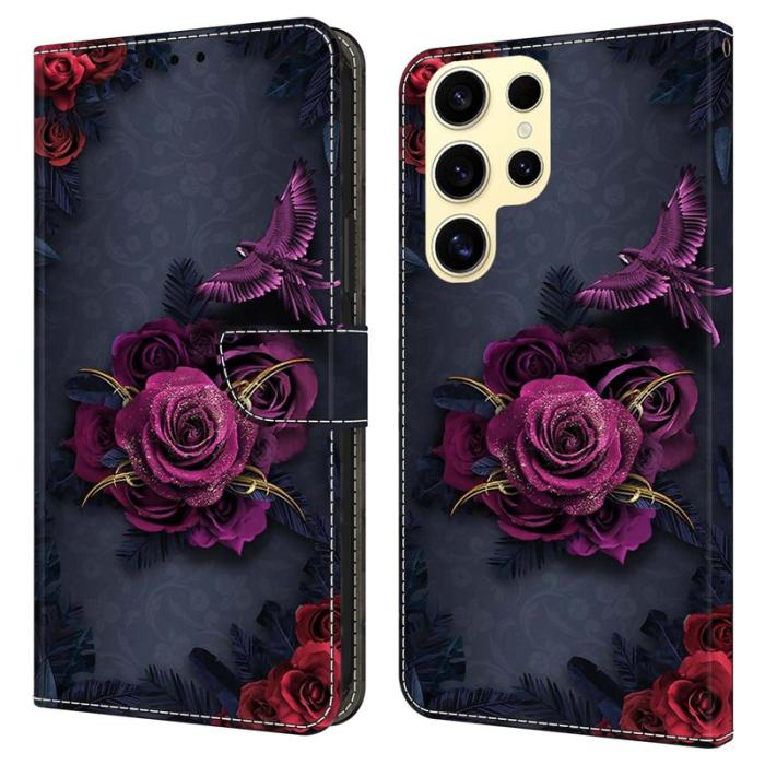 OEM - Plånboksfodral för Samsung Galaxy S26 Ultra Mönstertryck Konstläder - Blommor