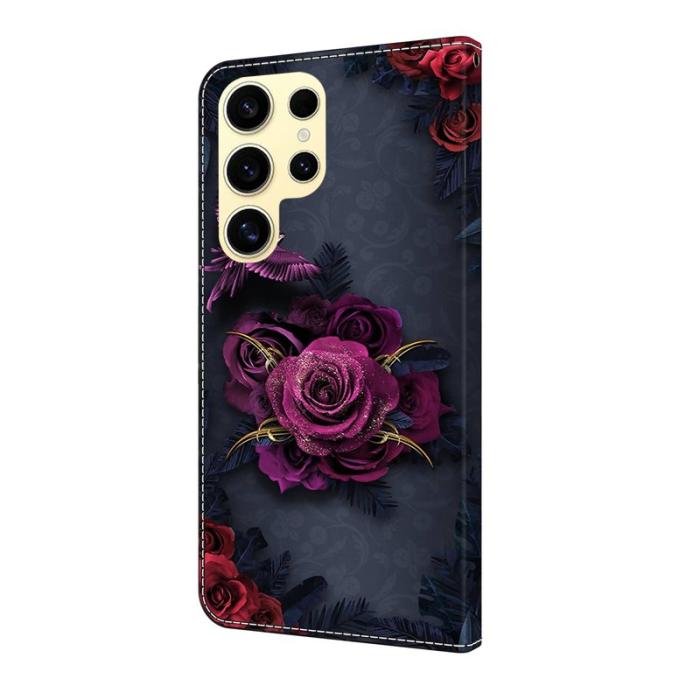 OEM - Plånboksfodral för Samsung Galaxy S26 Ultra Mönstertryck Konstläder - Blommor