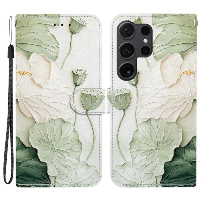 OEM - Plånboksfodral för Samsung Galaxy S26 Ultra Mönstertryck Konstläder - Lotus