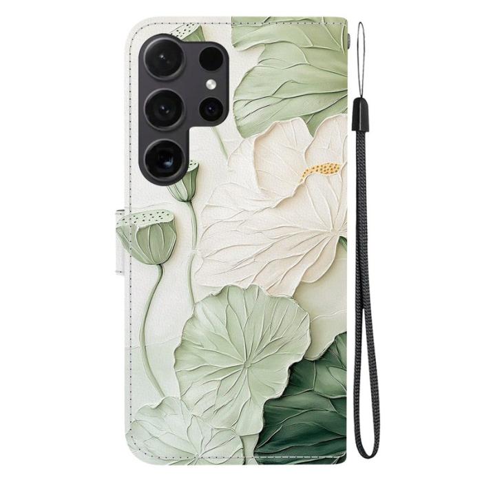 OEM - Plånboksfodral för Samsung Galaxy S26 Ultra Mönstertryck Konstläder - Lotus