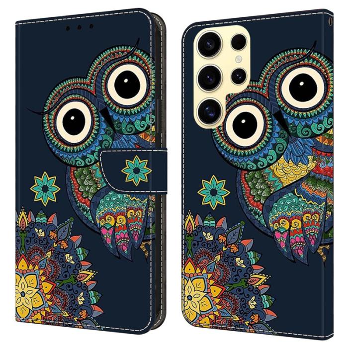 OEM - Plånboksfodral för Samsung Galaxy S26 Ultra Mönstertryck Konstläder Uggla