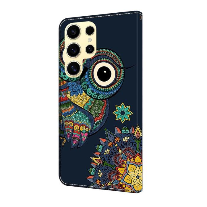 OEM - Plånboksfodral för Samsung Galaxy S26 Ultra Mönstertryck Konstläder Uggla