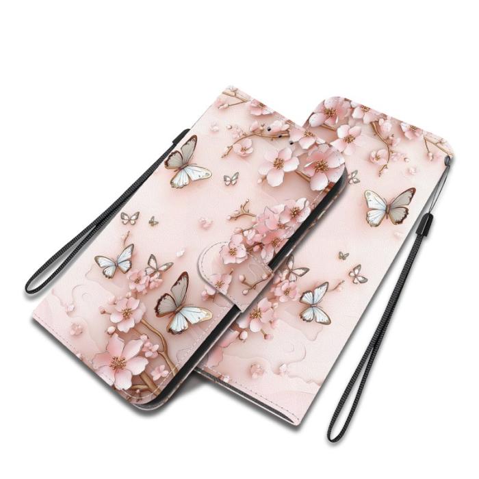 OEM - Plånboksfodral för Samsung Galaxy S26 Ultra Mönstertryck Konstläder Rosa fjäril
