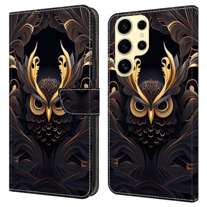 OEM - Plånboksfodral för Samsung Galaxy S26 Ultra Mönstertryck Konstläder - Uggla