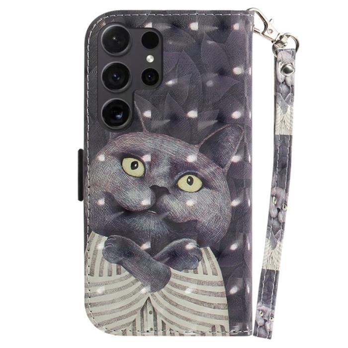 OEM - Plånboksfodral för Samsung Galaxy S26 Ultra Mönstertryckt Konstläder - Katt