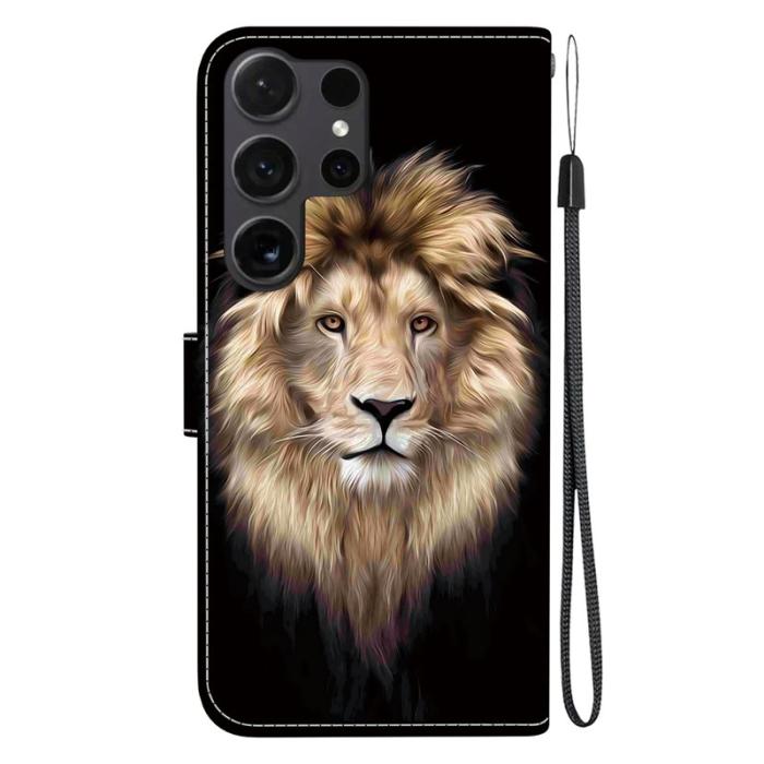 OEM - Plånboksfodral för Samsung Galaxy S26 Ultra Mönstertryckt Konstläder - Lion Head