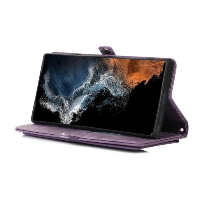 OEM - Mobilfodral för Samsung Galaxy S26 Ultra Konstläder 9 kortfack - Lila