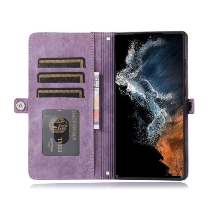 OEM - Mobilfodral för Samsung Galaxy S26 Ultra Konstläder 9 kortfack - Lila