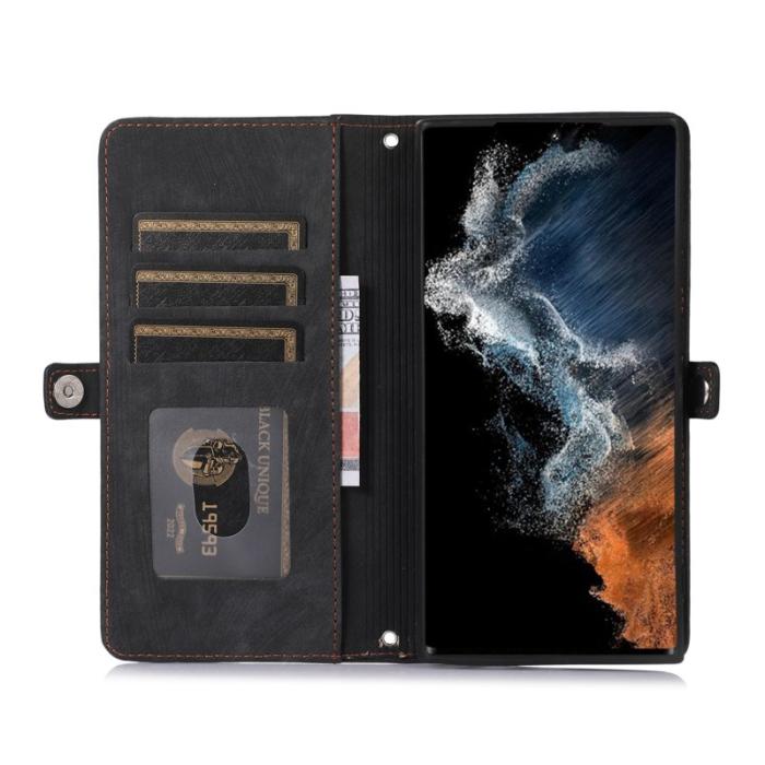 OEM - Mobilfodral för Samsung Galaxy S26 Ultra Konstläder 9 kortfack - Svart
