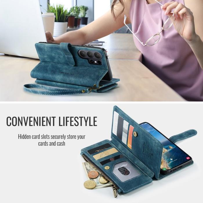 Caseme - CaseMe Mobilfodral för Samsung Galaxy S26 Ultra Konstläder med kortfack - Blå