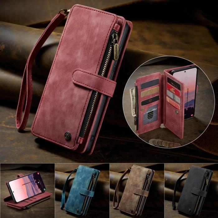 Caseme - CaseMe Mobilfodral för Samsung Galaxy S26 Ultra Konstläder med kortfack - Röd