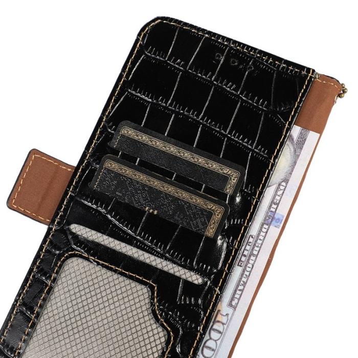 OEM - Plånboksfodral för Samsung Galaxy S26 Ultra RFID Blocking Äkta läder - Svart