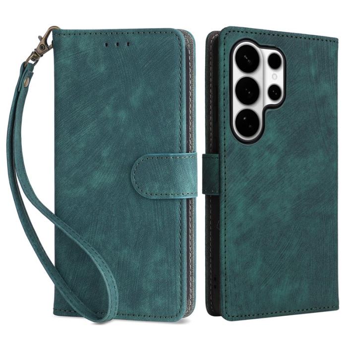 OEM - Plånboksfodral för Samsung Galaxy S26 Ultra RFID Blocking Konstläder - Grön