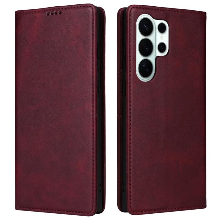 OEM - Plånboksfodral för Samsung Galaxy S26 Ultra RFID Blocking Konstläder - Vinröd