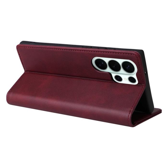 OEM - Plånboksfodral för Samsung Galaxy S26 Ultra RFID Blocking Konstläder - Vinröd