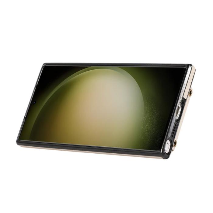 OEM - Mobilfodral för Samsung Galaxy S26 Ultra Ringhållare Kickstand konstläder Beige