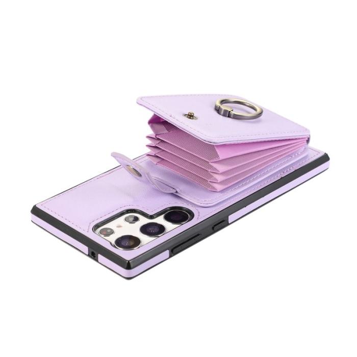 OEM - Mobilfodral för Samsung Galaxy S26 Ultra Ringhållare Kickstand konstläder - Lila