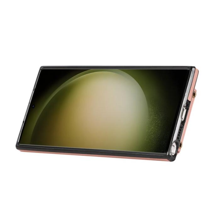 OEM - Mobilfodral för Samsung Galaxy S26 Ultra Ringhållare Konstläder Roséguld