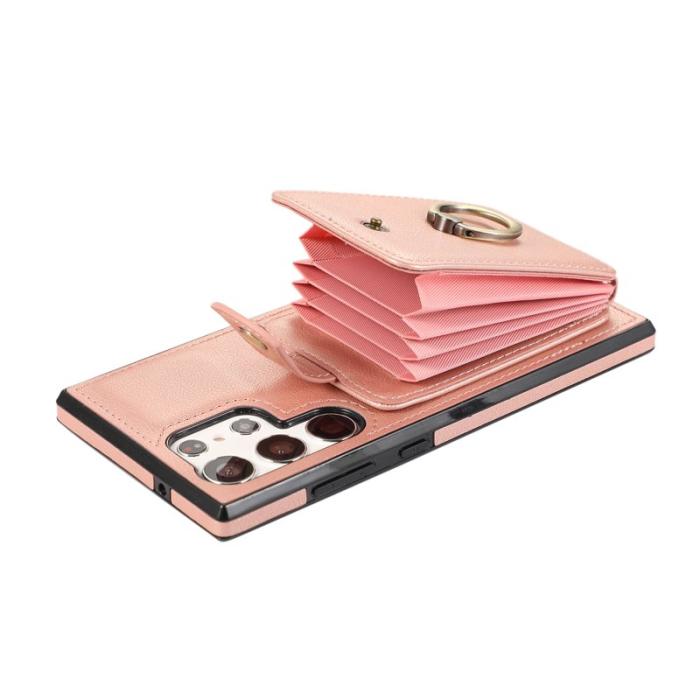 OEM - Mobilfodral för Samsung Galaxy S26 Ultra Ringhållare Konstläder Roséguld