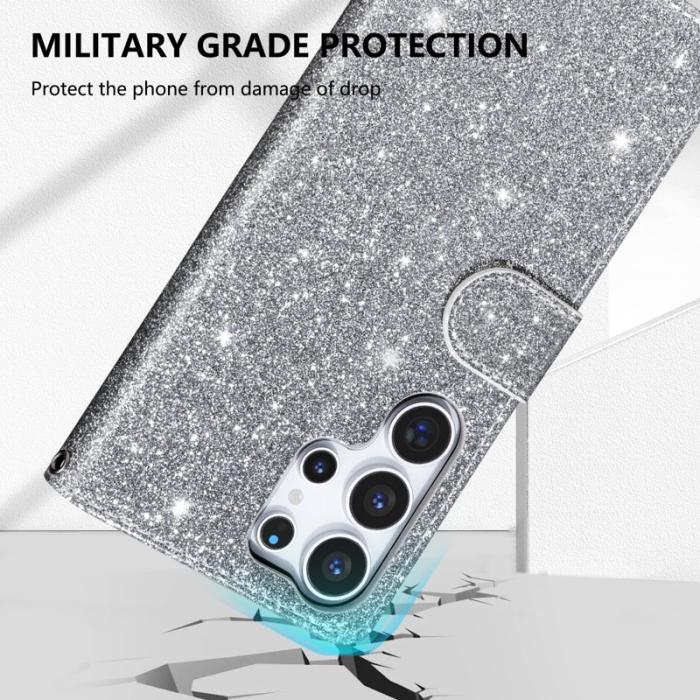 OEM - Mobilfodral för Samsung Galaxy S26 Ultra Ställfunktion Konstläder - Silver