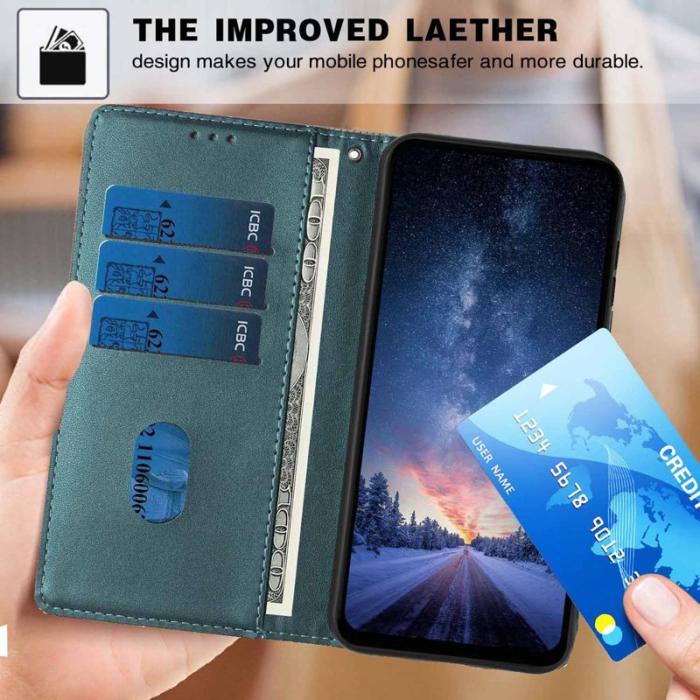 OEM - Plånboksfodral för Samsung Galaxy S26 Ultra Ställfunktion Konstläder - Svartgrön