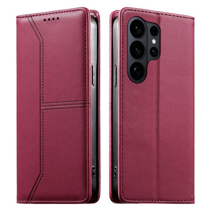 OEM - Plånboksfodral för Samsung Galaxy S26 Ultra Ställfunktion Konstläder - Röd