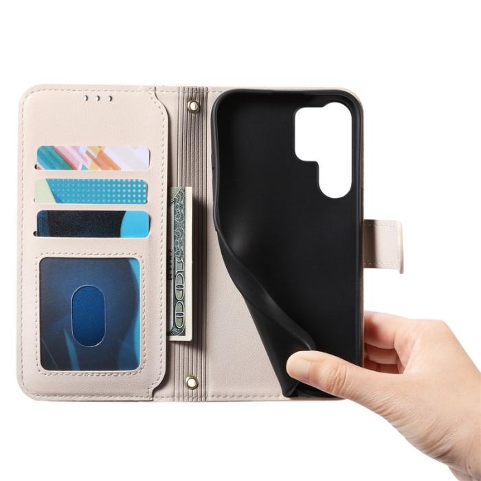 OEM - Plånboksfodral för Samsung Galaxy S26 Ultra Ställning Konstläder - Vit