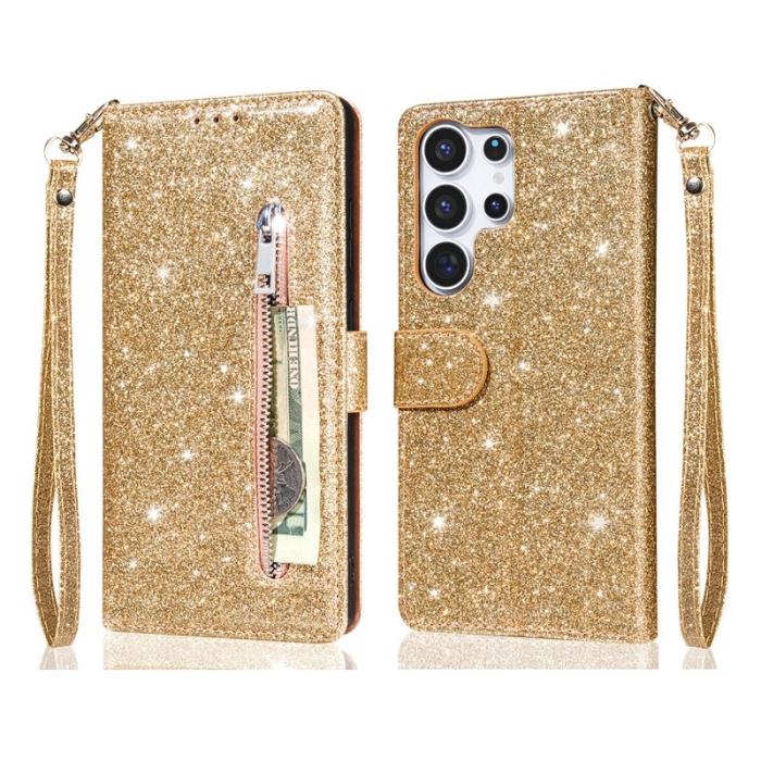 OEM - Mobilfodral för Samsung Galaxy S26 Ultra Stativ Konstläder - Guld