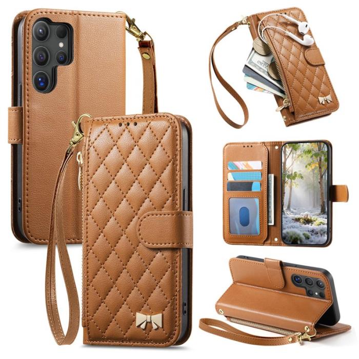 OEM - Plånboksfodral för Samsung Galaxy S26 Ultra Stativ Konstläder - Brun