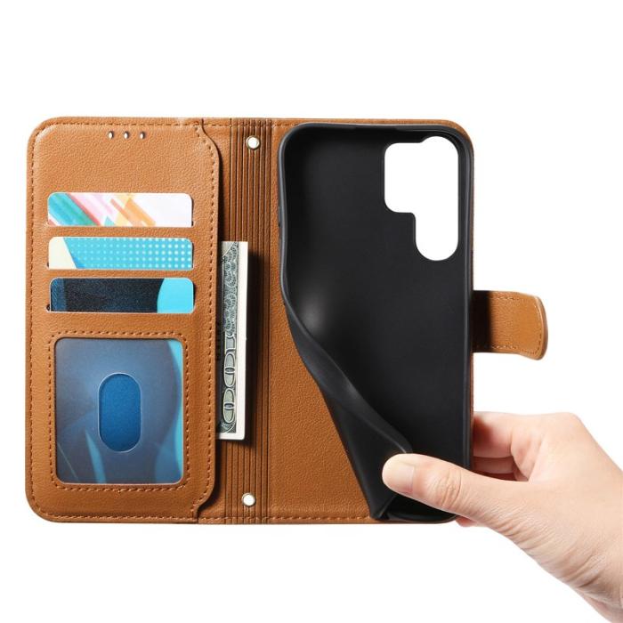 OEM - Plånboksfodral för Samsung Galaxy S26 Ultra Stativ Konstläder - Brun