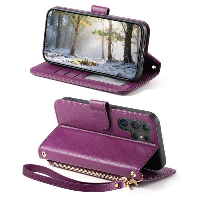 OEM - Plånboksfodral för Samsung Galaxy S26 Ultra Stativ TKonstläder - Lila