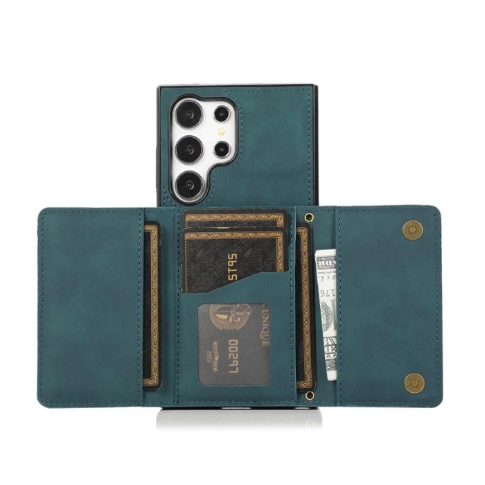 OEM - Plånboksfodral för Samsung Galaxy S26 Ultra Tri-Fold Kickstand PU - Blå