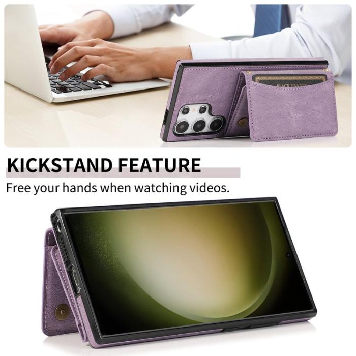 OEM - Plånboksfodral för Samsung Galaxy S26 Ultra Tri-Fold Kickstand PU - Lila