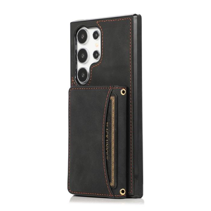 OEM - Plånboksfodral för Samsung Galaxy S26 Ultra Tri-Fold Kickstand - Svart