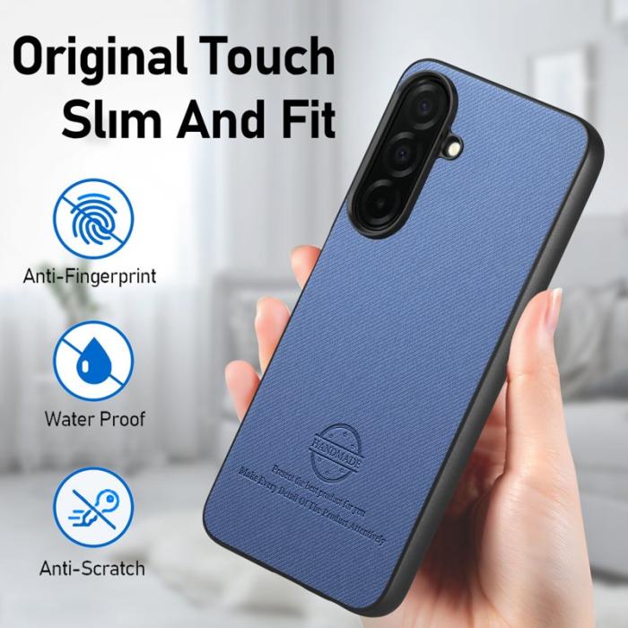 OEM - Mobilskal för Samsung Galaxy S26 Äkta läder - Blå