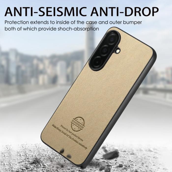 OEM - Mobilskal för Samsung Galaxy S26 Äkta läder - Khaki