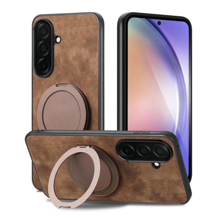 OEM - Mobilskal för Samsung Galaxy S26 Äkta läder Kickstand - Brun