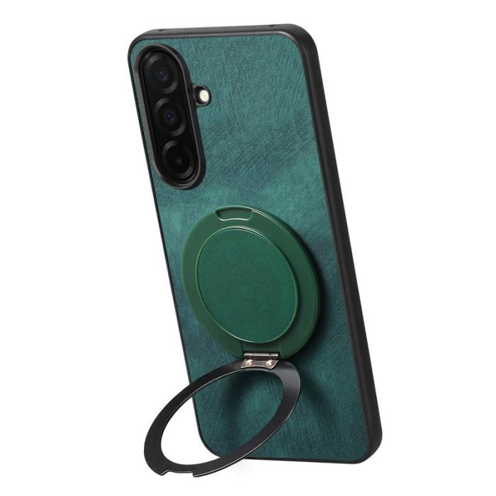 OEM - Mobilskal för Samsung Galaxy S26 Äkta läder Kickstand - Grön