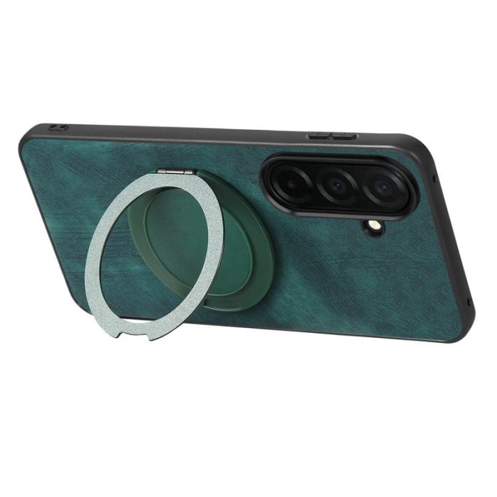 OEM - Mobilskal för Samsung Galaxy S26 Äkta läder Kickstand - Grön