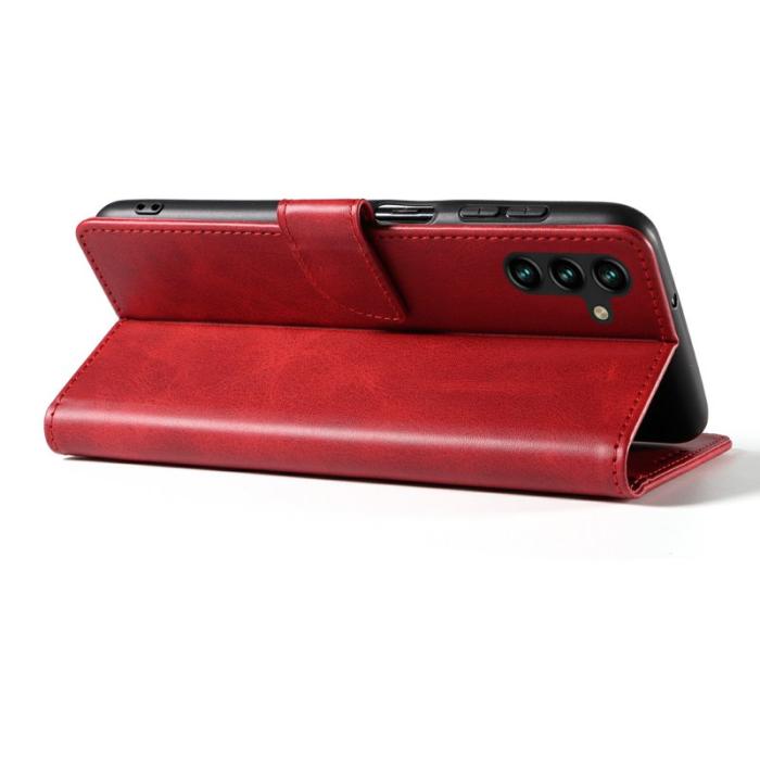 OEM - Mobilskal för Samsung Galaxy S26 Äkta läder Kickstand - Röd