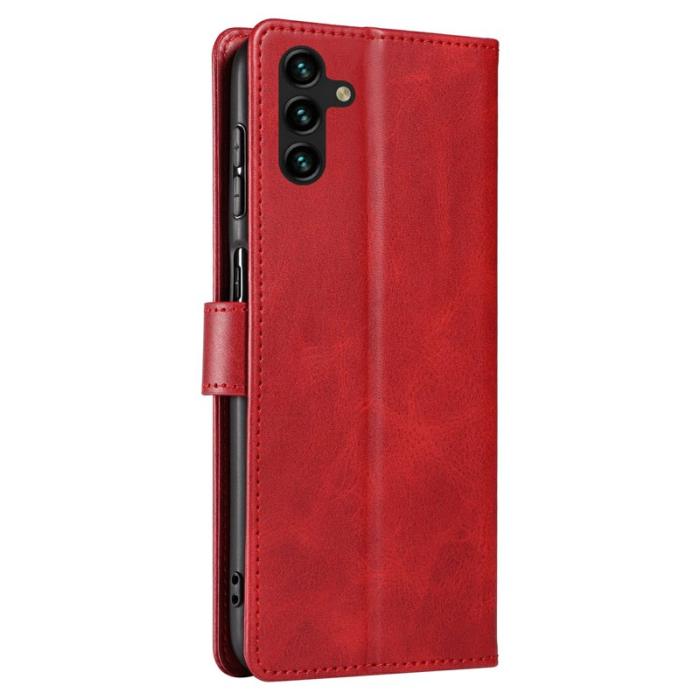 OEM - Mobilskal för Samsung Galaxy S26 Äkta läder Kickstand - Röd