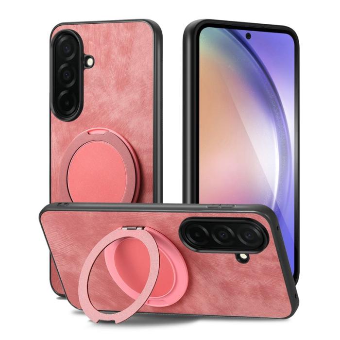 OEM - Mobilskal för Samsung Galaxy S26 Äkta läder Kickstand - Rosa