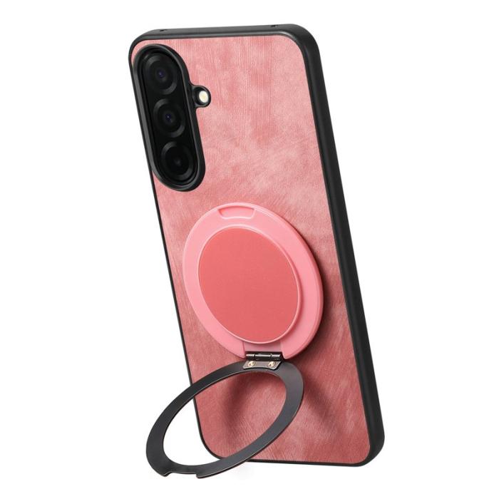 OEM - Mobilskal för Samsung Galaxy S26 Äkta läder Kickstand - Rosa