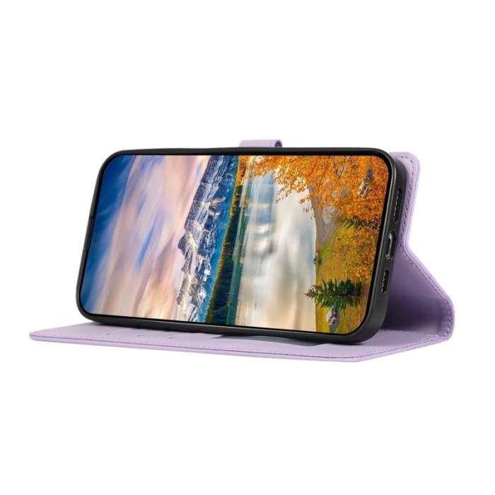 OEM - Mobilskal för Samsung Galaxy S26 Äkta läder med handledsrem - Lila