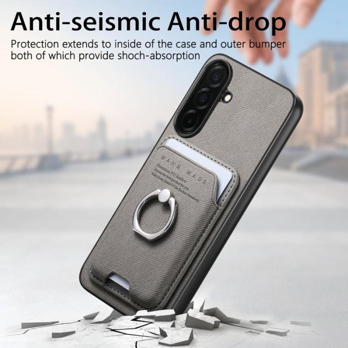 OEM - Mobilskal för Samsung Galaxy S26 Äkta läder + PC + TPU - Grå