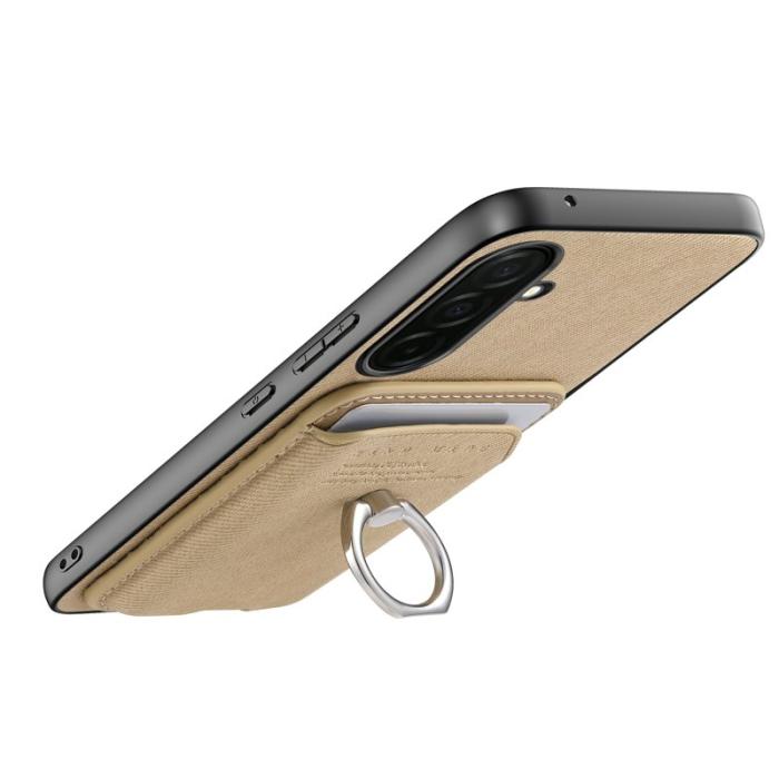 OEM - Mobilskal för Samsung Galaxy S26 Äkta läder + PC + TPU - Khaki