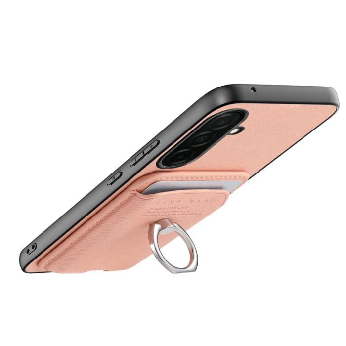 OEM - Mobilskal för Samsung Galaxy S26 Äkta läder + PC + TPU - Rosa