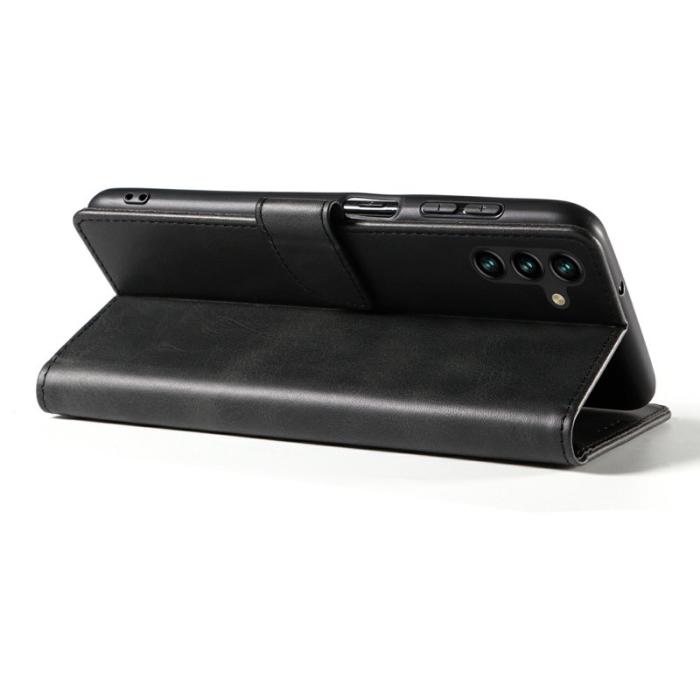 OEM - Mobilskal för Samsung Galaxy S26 Äkta läder Ställ - Svart