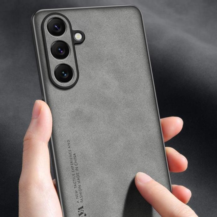 OEM - Mobilskal för Samsung Galaxy S26 Äkta läder TPU - Vinröd