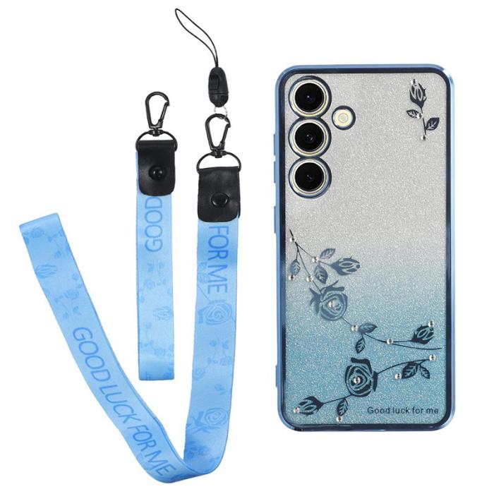 KADEM - KADEM Mobilskal för Samsung Galaxy S26 Blommönster TPU Gradient - Blå